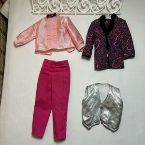 Mattel Doll Clothing Set - Pink, Silver, and Black- Fits Ken sized dolls